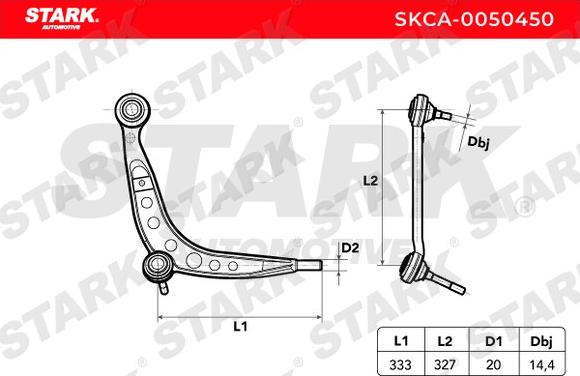 Stark SKCA-0050450 - Важіль незалежної підвіски колеса autocars.com.ua