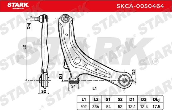 Stark SKCA-0050464 - Важіль незалежної підвіски колеса autocars.com.ua