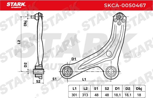 Stark SKCA-0050467 - Важіль незалежної підвіски колеса autocars.com.ua