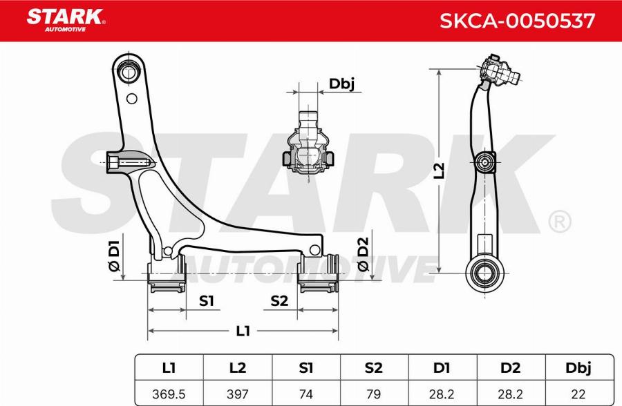 Stark SKCA-0050537 - Важіль незалежної підвіски колеса autocars.com.ua