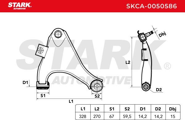 Stark SKCA-0050586 - Важіль незалежної підвіски колеса autocars.com.ua