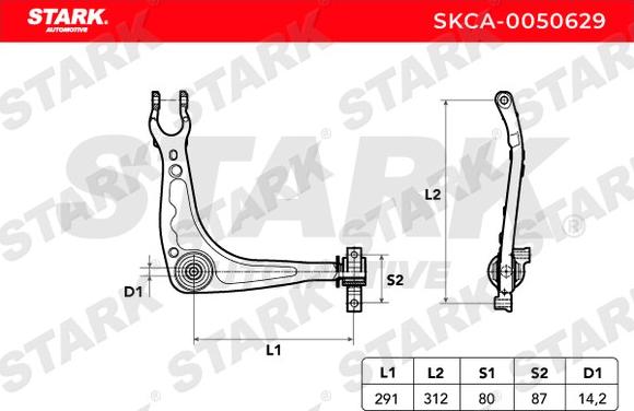 Stark SKCA-0050629 - Важіль незалежної підвіски колеса autocars.com.ua