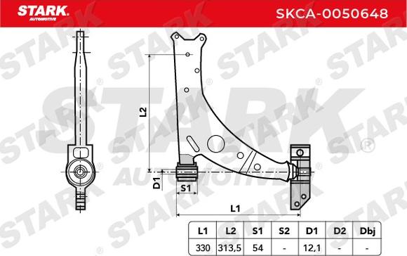 Stark SKCA-0050648 - Важіль незалежної підвіски колеса autocars.com.ua