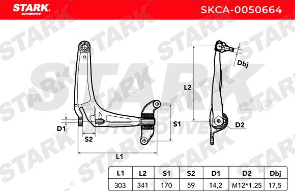 Stark SKCA-0050664 - Важіль незалежної підвіски колеса autocars.com.ua