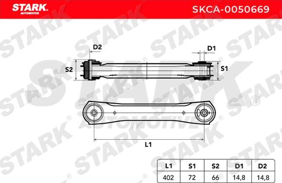 Stark SKCA-0050669 - Важіль незалежної підвіски колеса autocars.com.ua