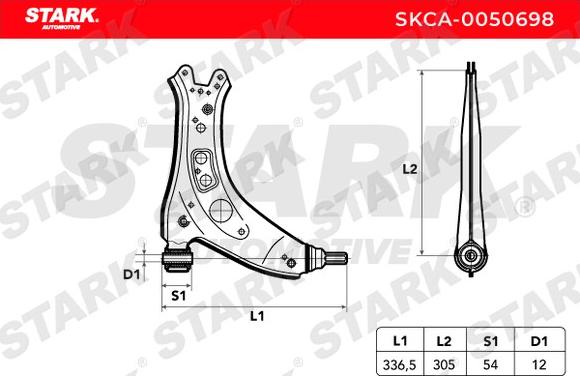 Stark SKCA-0050698 - Важіль незалежної підвіски колеса autocars.com.ua