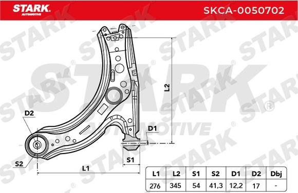 Stark SKCA-0050702 - Важіль незалежної підвіски колеса autocars.com.ua