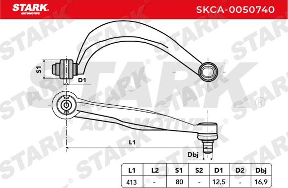Stark SKCA-0050740 - Важіль незалежної підвіски колеса autocars.com.ua
