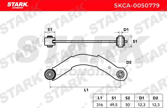 Stark SKCA-0050779 - Важіль незалежної підвіски колеса autocars.com.ua