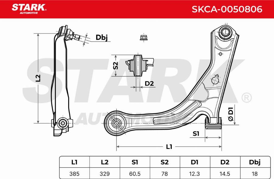 Stark SKCA-0050806 - Важіль незалежної підвіски колеса autocars.com.ua