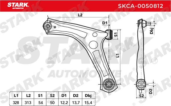 Stark SKCA-0050812 - Важіль незалежної підвіски колеса autocars.com.ua