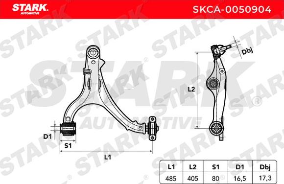 Stark SKCA-0050904 - Важіль незалежної підвіски колеса autocars.com.ua