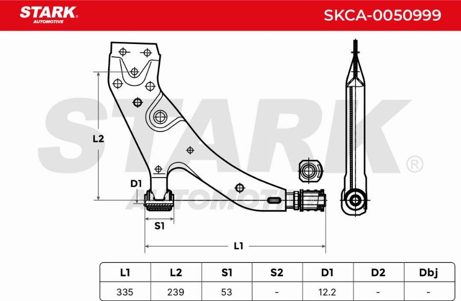 Stark SKCA-0050999 - Важіль незалежної підвіски колеса autocars.com.ua