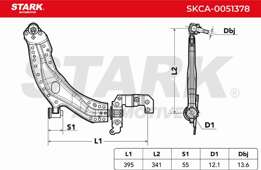 Stark SKCA-0051378 - Важіль незалежної підвіски колеса autocars.com.ua