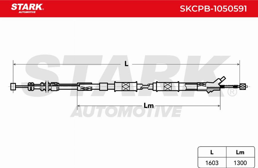 Stark SKCPB-1050591 - Трос, гальмівна система autocars.com.ua