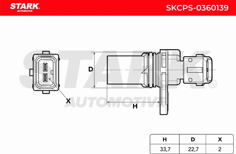 Stark SKCPS-0360139 - Датчик імпульсів, колінчастий вал autocars.com.ua