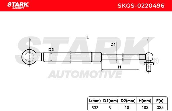 Stark SKGS-0220496 - Газова пружина, кришка багажник autocars.com.ua