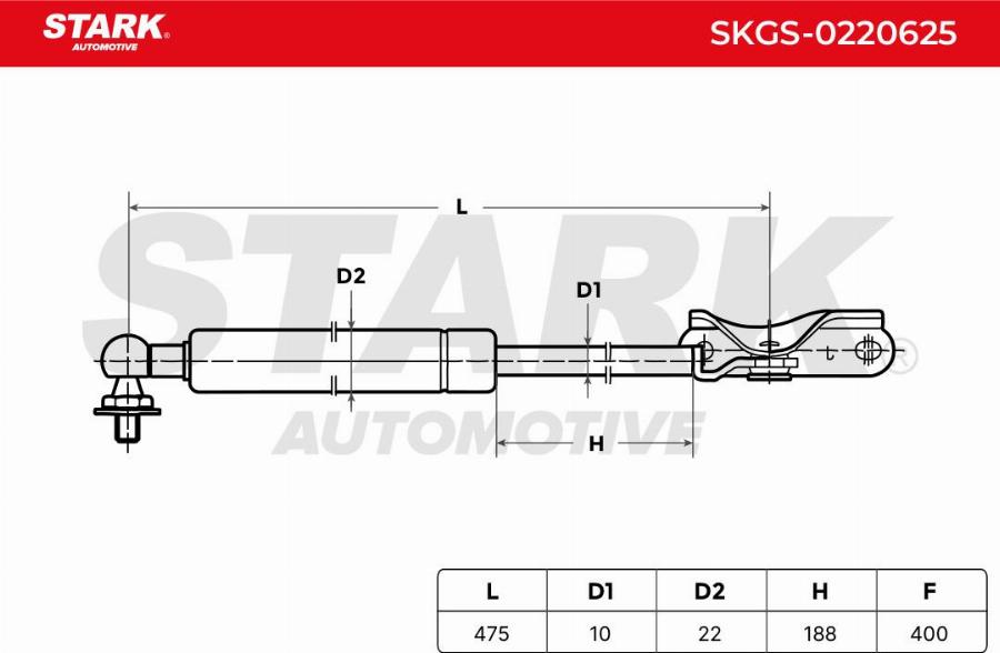 Stark SKGS-0220625 - Газова пружина, кришка багажник autocars.com.ua