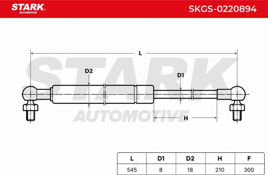 Stark SKGS-0220894 - Газова пружина, кришка багажник autocars.com.ua