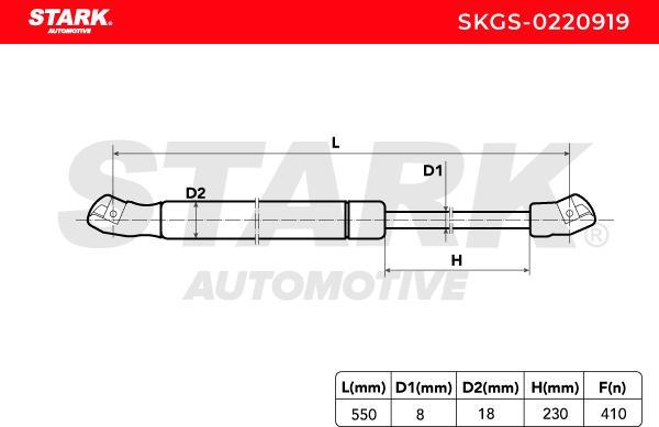 Stark SKGS-0220919 - Газова пружина, кришка багажник autocars.com.ua