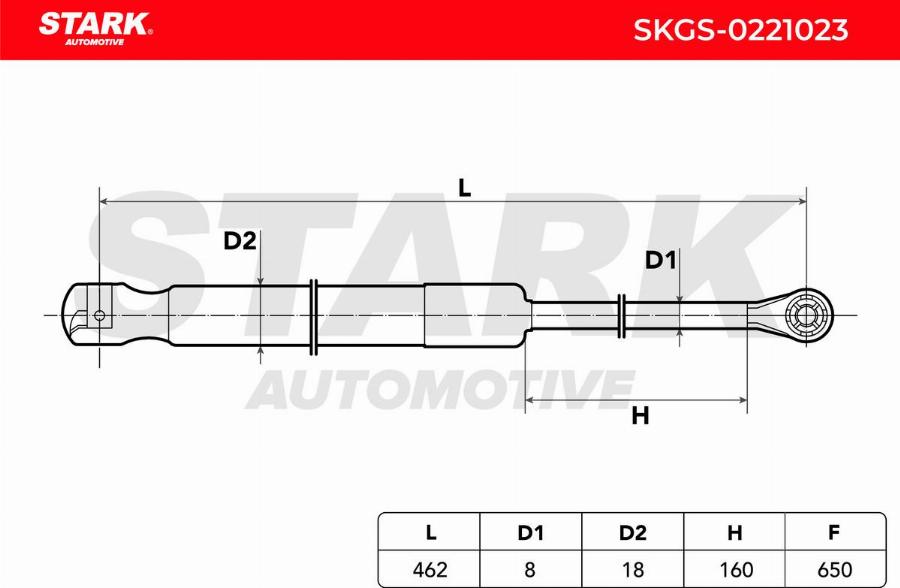 Stark SKGS-0221023 - Газова пружина, кришка багажник autocars.com.ua