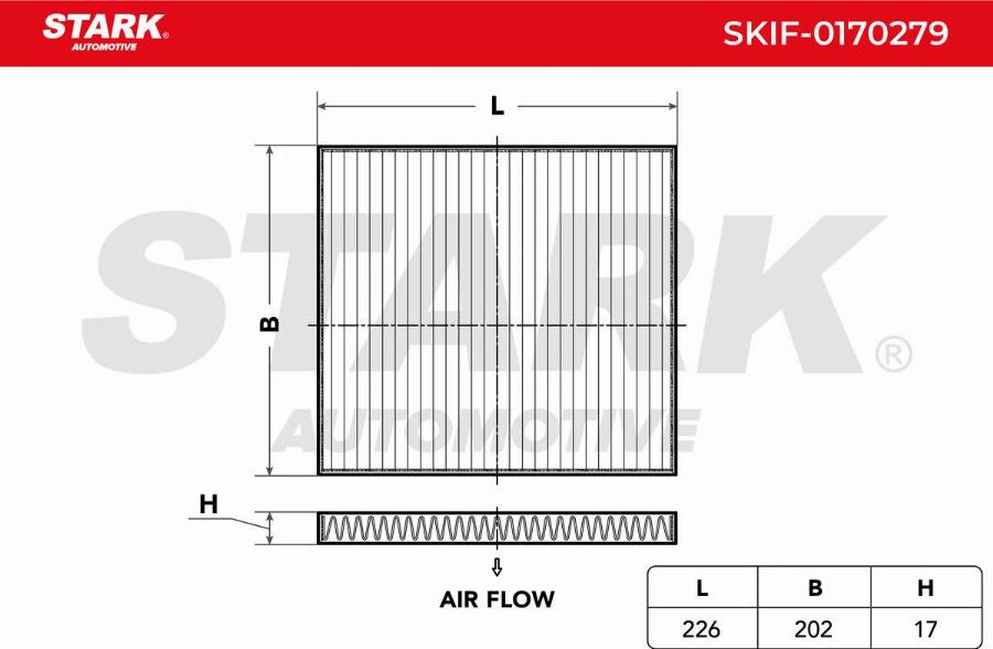 Stark SKIF-0170279 - Фільтр, повітря у внутрішній простір autocars.com.ua