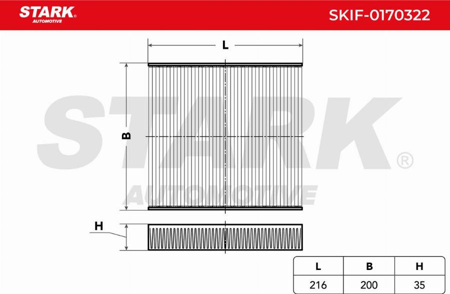 Stark SKIF-0170322 - Фільтр, повітря у внутрішній простір autocars.com.ua