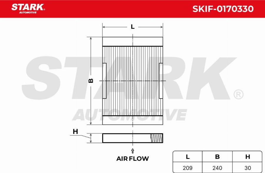 Stark SKIF-0170330 - Фільтр, повітря у внутрішній простір autocars.com.ua