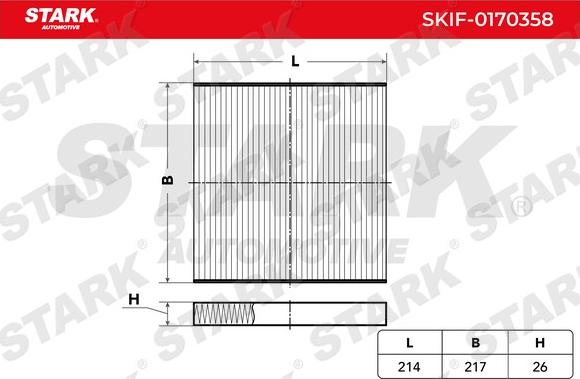 Stark SKIF-0170358 - Фільтр, повітря у внутрішній простір autocars.com.ua