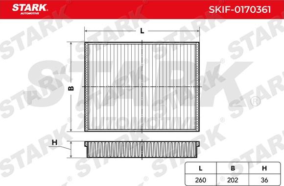 Stark SKIF-0170361 - Фільтр, повітря у внутрішній простір autocars.com.ua