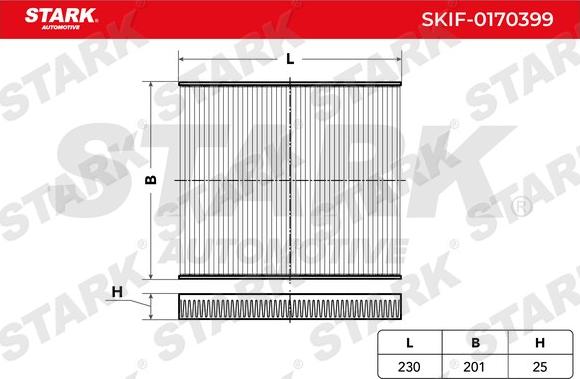 Stark SKIF-0170399 - Фільтр, повітря у внутрішній простір autocars.com.ua