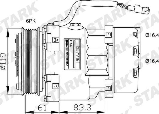 Stark SKKM-0340110 - Компресор, кондиціонер autocars.com.ua