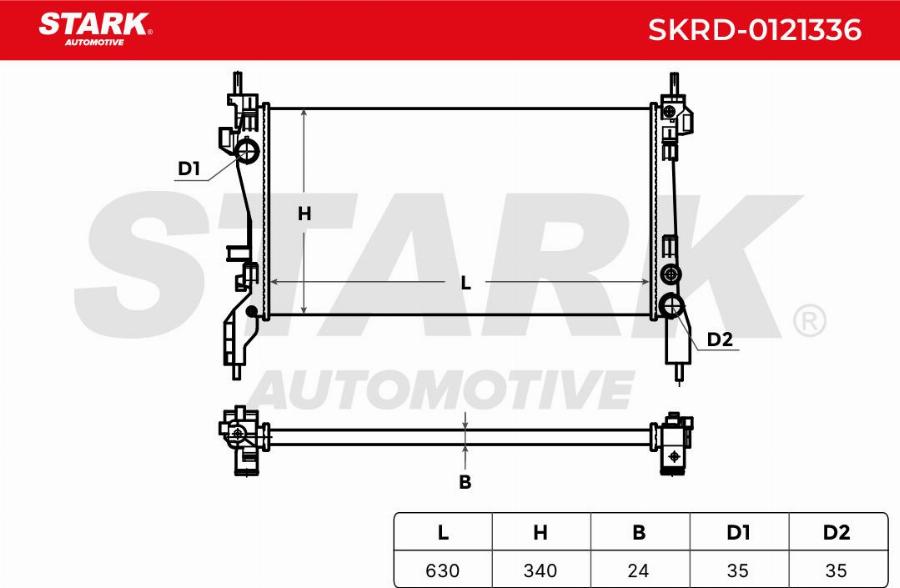 Stark SKRD-0121336 - Радіатор, охолодження двигуна autocars.com.ua