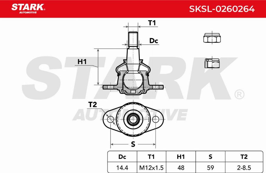 Stark SKSL-0260264 - Несучий / направляючий шарнір autocars.com.ua