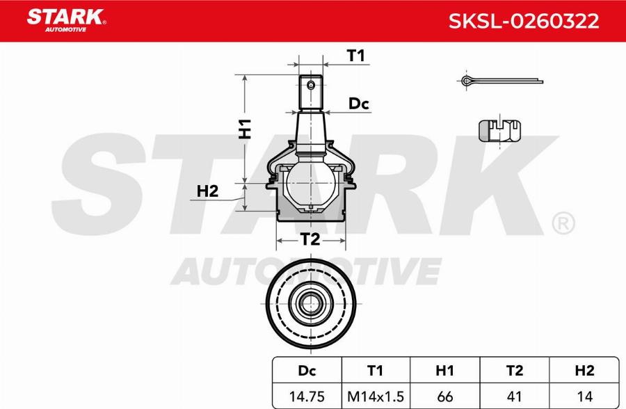 Stark SKSL-0260322 - Несучий / направляючий шарнір autocars.com.ua