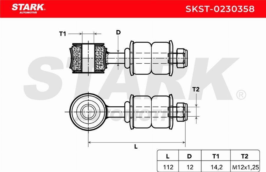 Stark SKST-0230358 - Тяга / стійка, стабілізатор autocars.com.ua