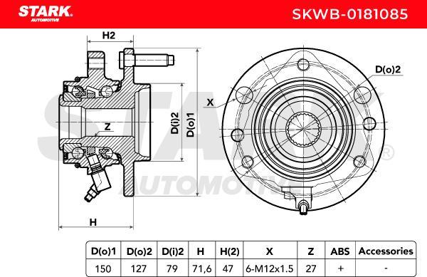 Stark SKWB-0181085 - Комплект підшипника маточини колеса autocars.com.ua