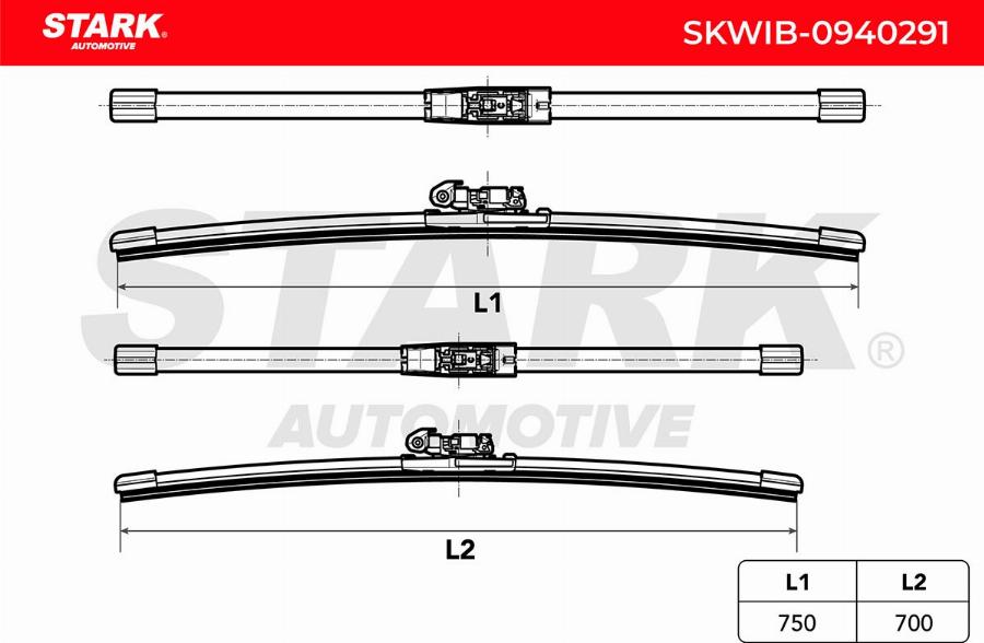 Stark SKWIB-0940291 - Щітка склоочисника autocars.com.ua