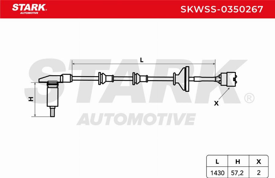 Stark SKWSS-0350267 - Датчик ABS, частота обертання колеса autocars.com.ua