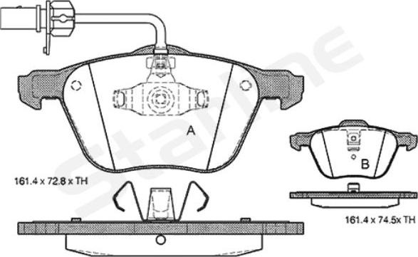 Starline BD S312 - Тормозные колодки, дисковые, комплект avtokuzovplus.com.ua