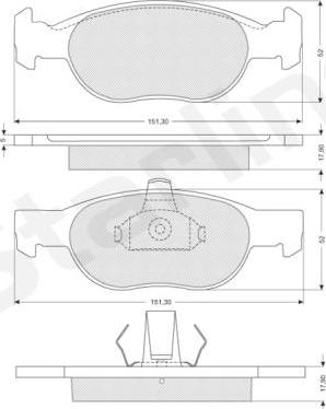 Starline BD S823P - Тормозные колодки, дисковые, комплект avtokuzovplus.com.ua