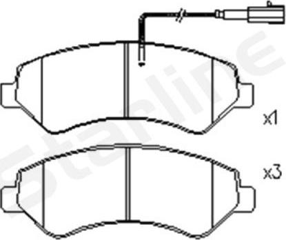 Starline BD S846P - Тормозные колодки, дисковые, комплект autodnr.net