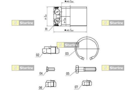 Starline LO 01491 - Комплект подшипника ступицы колеса avtokuzovplus.com.ua