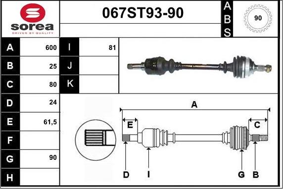 POINT GEAR PNG70483 - Приводной вал avtokuzovplus.com.ua