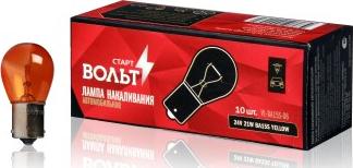 StartVOLT VL-BA15S-06 - Лампа накала 24V 21W желтая BA15S цоколь 1-конт кратно 10 СтартВОЛЬТ autocars.com.ua