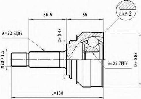 Statim C.004 - Шарнирный комплект, ШРУС, приводной вал autodnr.net