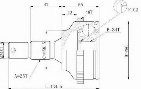 Statim C.122 - Шарнирный комплект, ШРУС, приводной вал autodnr.net