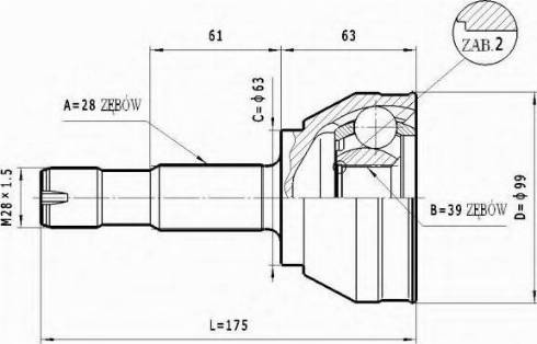 Statim C.125 - Шарнирный комплект, ШРУС, приводной вал avtokuzovplus.com.ua