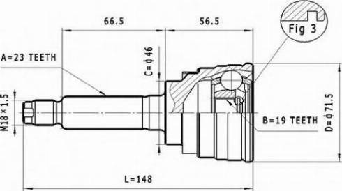 Statim C.145 - Шарнирный комплект, ШРУС, приводной вал autodnr.net