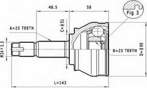 Statim C.147 - Шарнирный комплект, ШРУС, приводной вал autodnr.net